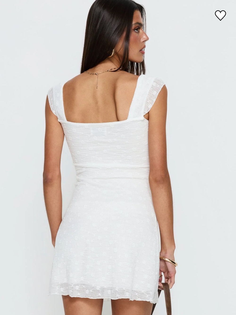 Princess Polly Lanchester Mini Dress White Square Neck Size 4 - Picture 15 of 16
